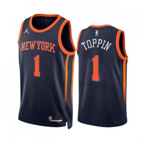 Dres New York Knicks Obi Toppin 1 Jordan 2022-23 Statement Edition Navy Swingman